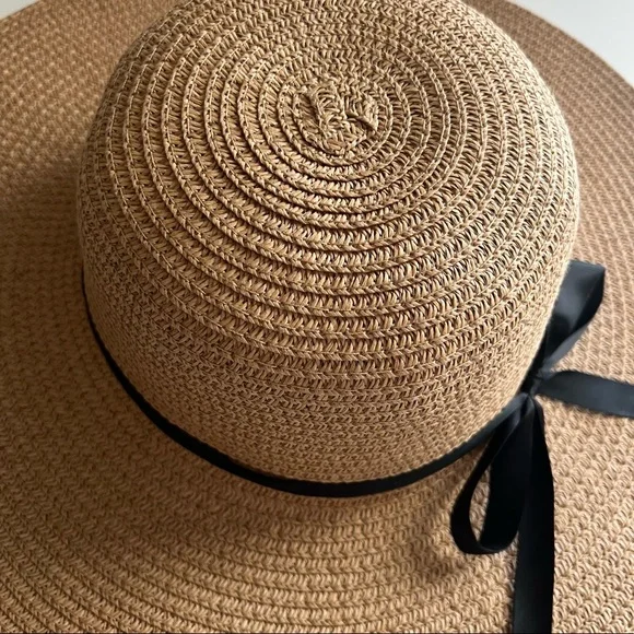 NEW Fashion Women Summer Big Wide Brim Straw Hat Floppy Beach Sun Foldable Cap - Picture 4 of 8